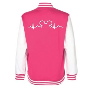 Wholesale New Custom Embroidery Logo <b>Pink</b> Women's Varsity Baseball Jacket White Sleeve Friendly Highstreet Jacket <b>Wool</b> Letterman - Product Image 2