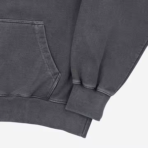 OEM Meilleures ventes Hiver Sweat à capuche oversize vierge, effet vintage délavé à l'acide et aux pigments, bords bruts, 100% Coton, Design personnalisé - Product Image 5