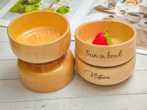 Cuenco de bambú natural grabado a petición Presentación de comida natural Decoración Ecológica Productos vietnamitas al por mayor - Product Image 6
