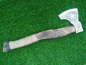 SCL-Cabeza de hacha de acero damasco de alta calidad Uso multiusos con mango de madera de diferentes colores Precio de fábrica Diseño más popular - Product Image 4