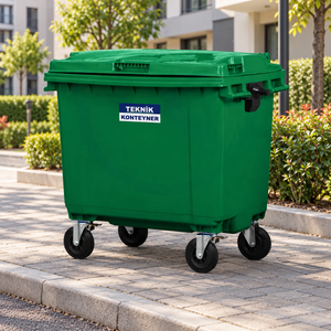 Turkish Manufacturer's Luxury 660 LT Green HDPE <b>Plastic</b> Waste Container First Quality - Product Image 2