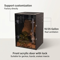 En gros, enclos d'élevage pour gecko cranté en PVC et acrylique, boîte en plastique, cages et abris pour animaux de compagnie, terrariums bioactifs empilables, fournitures
