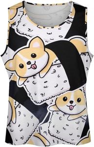 Camiseta sin mangas Lovely <span class=keywords><strong>Chihuahua</strong></span> Sushi para hombre, de secado rápido, transpirable, ecológica, para entrenamiento, gimnasio, fitness - Product Image 3