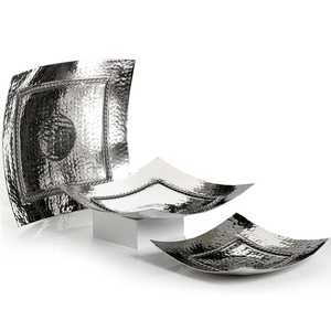 Último diseño personalizado cuadrado dorado martillado Metal Cocina Comida desayuno bandeja para servir al por mayor decorativo madera comida hogar - Product Image 2