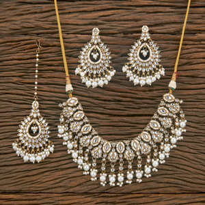 คุณภาพส่งออกที่ทําด้วยมือล่าสุดของชุดสร้อยคอลูกปัดอินโดเวสเทิร์นพร้อมการชุบเมฮันดีสําหรับงานแต่งงาน - Product Image 4