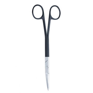 Tijeras quirúrgicas de borde romo con mango de Color negro, tijera de hoja curva de sutura de acero alemán de 4,75" - Product Image 5