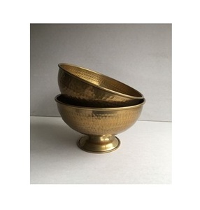<b>Large</b> antique finished brass <b>serving</b> <b>bowl</b> suitable for vintage inspired kitchens traditional parties and ceremonial meals - Product Image 1
