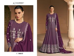 Las secuencias de bordado de desgaste tradicional indio funcionan con Choli Back Side Work Almora Salwar Kameez Suit - Product Image 5