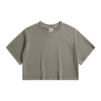 Haute qualité 210gsm 100% coton femmes lâche haut court Logo personnalisé impression col rond manches courtes Streetwear T-Shirts