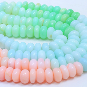 Perles de pierres précieuses opales naturelles, mélange rose vert bleu ciel, lisses, rondes, 15 pouces, 7-10 mm, opales multiples, qualité AAA, bijoux en pierres précieuses - Product Image 4