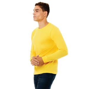 T-shirt à manches longues Golden Heather: coton peigné Airlume 52%, mélange de poly 48% pour un confort luxueux - Product Image 2