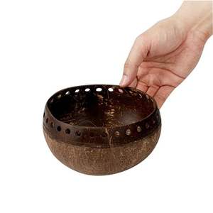 Bol en noix de coco durable, fait à la main, écologique, plat de service pour aliments, léger, naturel, fabricant en gros de noix de coco du Vietnam - Product Image 1