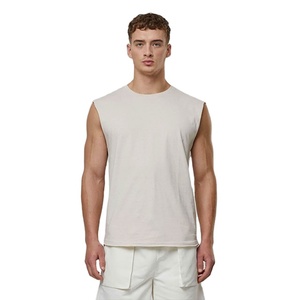 Camiseta sin mangas personalizada OEM 2026 para hombre, de punto ligero, con aberturas, de secado rápido, de elastano y poliéster, diseño deportivo holgado, ropa para hombre - Product Image 2