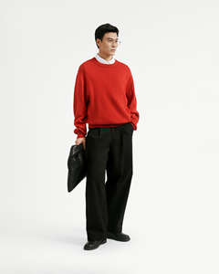 Pulls pour hommes en rayonne tricotée à manches longues décontractés respirants unis - Product Image 5