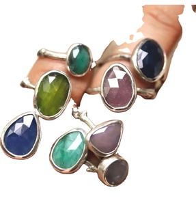 Latest Jewelry Design Quartz Gemstone Water Drop Bezel Setting Brass Ring IGI Certified Wedding & Birthday <b>Gift</b> Jewelry - Product Image 1