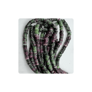 Cuentas de Zoisita Rubí de Primera Calidad del Fabricante al por Mayor, Forma Heishi Facetada, de 7 a 10 mm, Naturales, 14 Pulgadas, para la Fabricación de Joyas - Product Image 6
