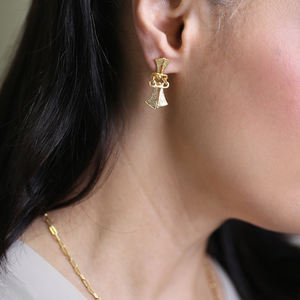 Pendientes de tuerca Vintage de diseño a la moda para mujer, venta al por mayor, Plata de Ley 925, joyería turca hecha a mano chapada en oro de 22 quilates - Product Image 4