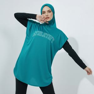 Robe de sport ample et respirante pour femmes musulmanes, tunique longue avec hijab pour la gym, le fitness, l'exercice, le yoga et l'usage quotidien - Product Image 1