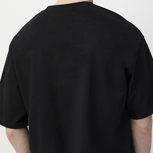 Camiseta con gráfico de peso pesado de 240gsm de gran tamaño para hombre, ropa de calle de 100% algodón, estilo personalizado, corte cuadrado recortado con logotipo - Product Image 5