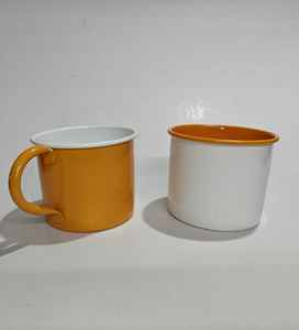 Taza de acampada de esmalte metálico reutilizable taza de esmalte de dos tonos - Product Image 1