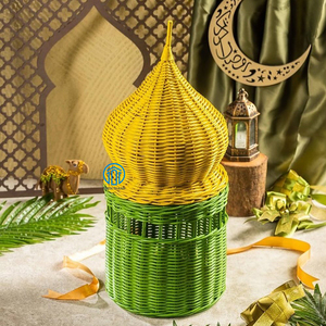 Nuevo artículo Mezquita Cesta de ratán Mezquita Cúpula Personajes Mezquita Cúpula Ratán Eid Cestas de ratán hechas a mano en Vietnam - Product Image 5
