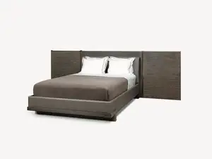 individuelles neues design robustes holz paneel bett kreativ luxus modern doppelbett schlafzimmer möbel