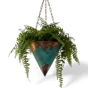 Vintage Style Metal Hanging <b>Bowl</b> <b>Planter</b> Set with Decorative Chain for Rustic Garden Decor - Product Image 3