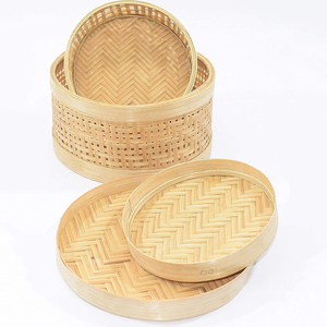 Boîte de rangement ronde en bambou, boîte en bambou tissée à la main, écologique, décoration de table naturelle pour la maison, vente en gros, fabriquée par VgreenArt au Vietnam - Product Image 3