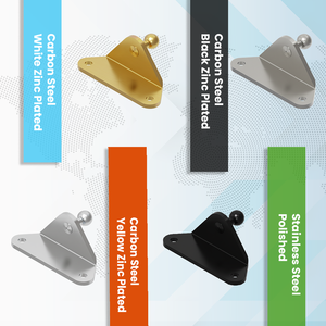 Support de boule angulaire externe BLO2103 pour piston à gaz, attache de douille à bille de 10 mm, raccord pivotant en forme de L, zingué blanc - Product Image 2