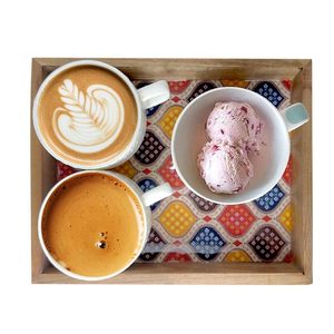 Plateau de service en bois haut de gamme avec autocollant personnalisé, plateaux de service décoratifs en bois durables au meilleur prix - Product Image 3