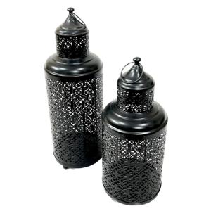 Hot Selling Black Metal Round Shape Moroccan Style <b>Candle</b> <b>Holder</b> <b>Lanterns</b> for Home & Outdoor Decorations - Product Image 6