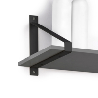 Emuca España Juego de Estantes Triangulares de Pared y Expositor de Acero Pintados en Negro Modelo 4101414 para Estantes de Madera