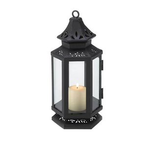 Hot Selling Iron Candle <b>Lantern</b> <b>Black</b> Metal New Design in Wholesale Rate for Home Hotel Restaurant Decoration - Product Image 1