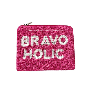 Handmade Personalized Beaded Coin Purse Handmade Embroidered Zipper Pouch Personalized Gift Seed Beads Luxury Designer Pouch - Product Image 5
