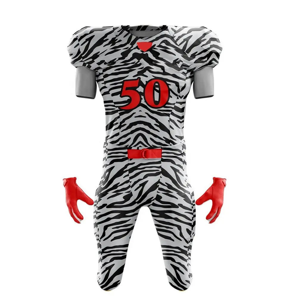 Custom Design American Football Uniform Set 100% Polyester Football kit with Customized Sizes-logos and Designs