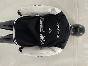 100% veste universitaire en laine noire pour hommes solide haute rue broderie personnalisée conception manches en cuir hiver veste de haute qualité - Product Image 3