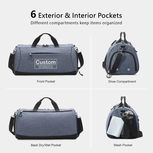 Sac de sport de gym en gros avec logo, grande capacité, en nylon, sac de voyage pour hommes et femmes, fournisseur en gros OEM - Product Image 3