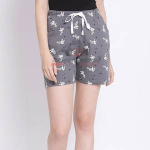 Pantalones cortos de verano de cintura alta para mujer de algodón con logotipo personalizado 2025, transpirables con cierre de cintura elástica y bolsillos, ajuste holgado suave - Product Image 1