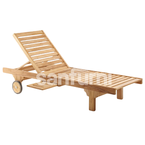 Conjunto de Muebles de Jardín Modernos, Tumbona de Madera de Teca, Cama Solar Plegable para Exteriores, Muebles de Descanso para Exteriores, Directo de Fábrica - Product Image 1