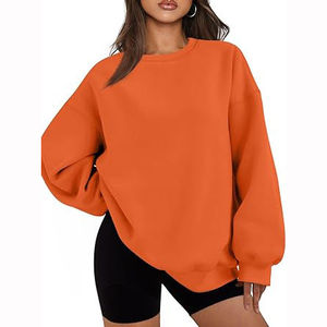 Manufacturers' Custom High Quality <b>Women's</b> Embroidery Pullover Soft Cotton <b>Fleece</b> Streetwear Crewneck Sweatshirt - Product Image 6