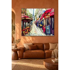 Impression sur toile de la rue colorée Fida, allée menant à la Tour Eiffel - Product Image 4
