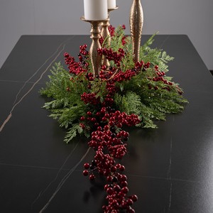Guirlande de Noël avec baies vertes, décorations festives confortables, style traditionnel, en matériau synthétique lavable, 160 cm - Product Image 4