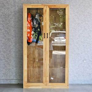 Armoire minimaliste à deux portes en bois d'hévéa 100x50x180cm TQA68050 avec fonctions de suspension et de pliage pour mobilier de maison et appartement - Product Image 2