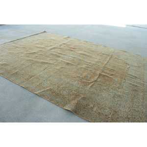 10.2x13.6 ft Vintage Oversize Rug, <b>Brown</b> Blue Turkish Animal Print <b>Wool</b> Rug - Product Image 3