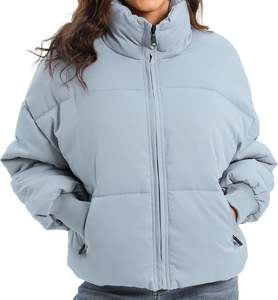 2025 Custom Satin Puffer <b>Jacket</b> for <b>Women</b> Short Winter Outdoor <b>Jacket</b> with Nylon Lining Printed Techniques <b>Lightweight</b> Shiny - Product Image 2