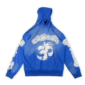 Puff estampado Hip Hop hombres sudor traje 100% algodón hombres Sudadera con capucha Streetwear de gran tamaño peso pesado chándales boxy fit jogging suit - Product Image 5