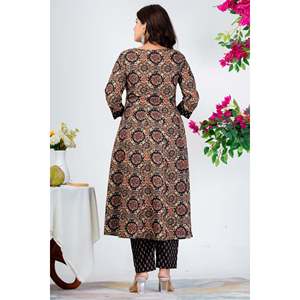Conjunto de Kurta Floral con Dupatta y Salwar Kameez, Ropa Étnica India Banarasi - Product Image 4