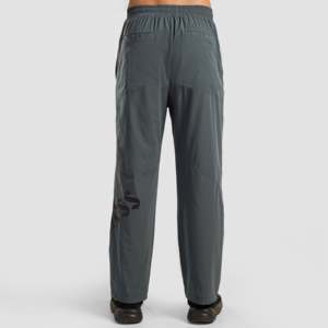 Pantalones de Vestir Gris Oscuro con Estampado de Pista de Carreras, Talla XL, Formales, Rectos, con Cremallera, Pliegues Decorativos, Lavado a Color, Estilo Holgado - Product Image 3