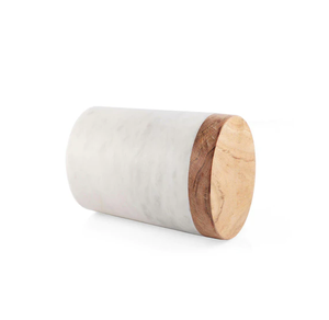 Refroidisseur de vin en marbre et en bois Seau à vin et à champagne pour le dîner Vin et boissons Froid en vente - Product Image 1