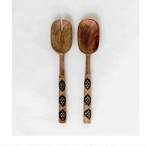 Juego de Servidores de Ensalada Recubiertos de Resina de Lujo, Ecológicos, Aptos para Lavavajillas, Utensilios de Cocina Modernos de 11 Pulgadas, Hechos en India - Product Image 1
